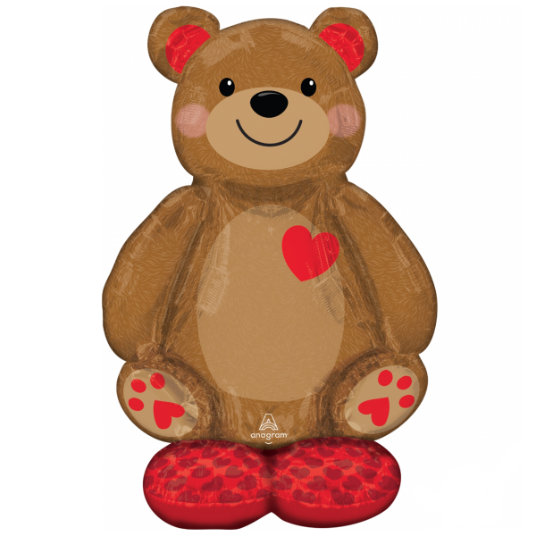 AirLoonz luftgefüllt knuddeliger Bär mit roten Herzen